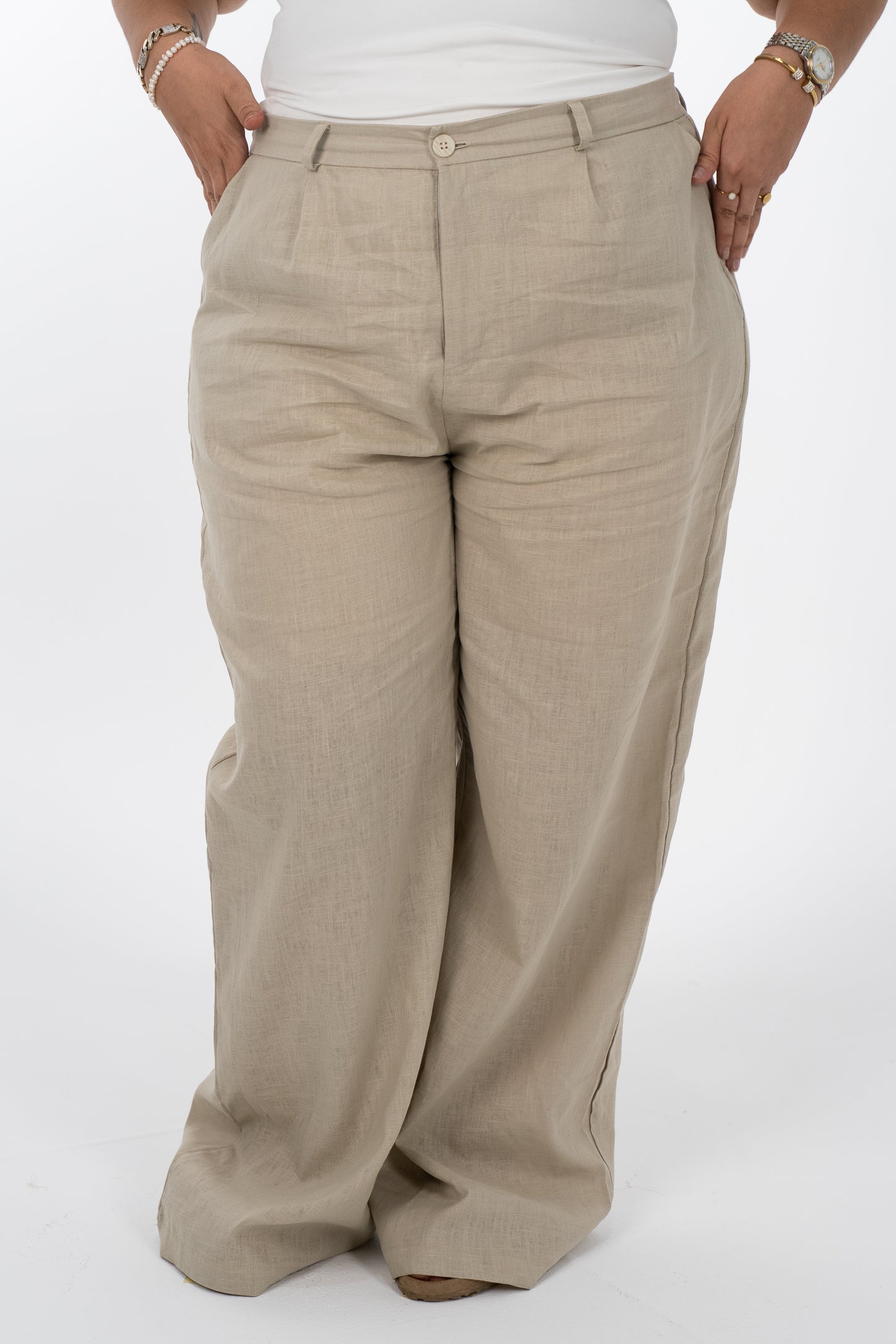 Pure Linen Wide-Leg Trouser