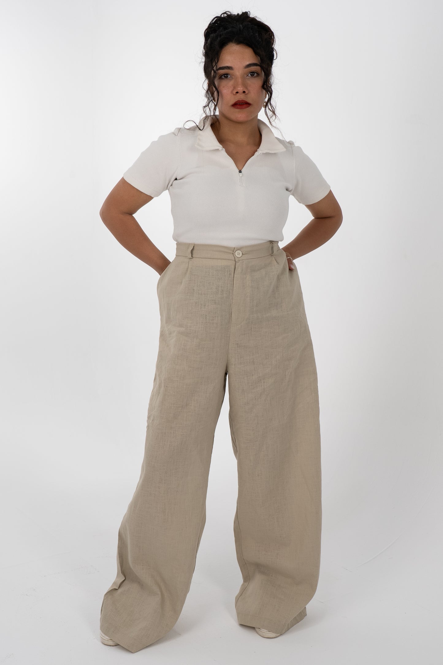 Pure Linen Wide-Leg Trouser