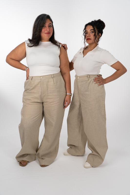Pure Linen Wide-Leg Trouser